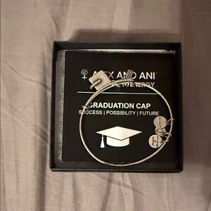 Alex and Ani Silver Graduation Cap Charm Bangle